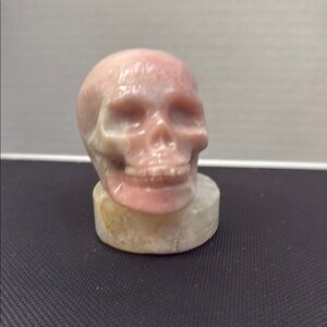 Pink jadeite skull 2”1/4  x 2”1/8